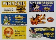 JLI 164 HO Gas Station and Oil Billboard Signs 1940's (6 Signs)