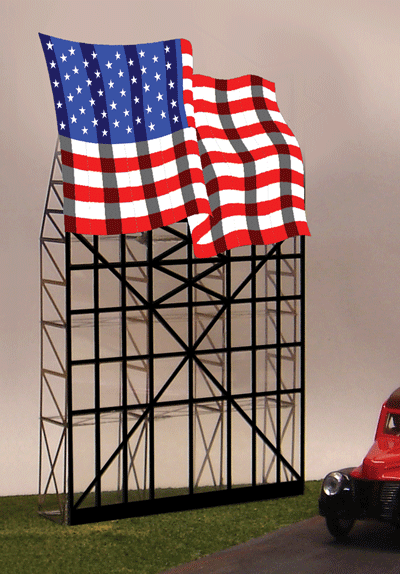 ME 1-4071 HO, O Scale Flag Animated Neon Kit